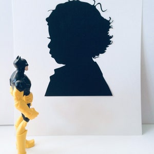 Personalized Custom Hand Cut Child Silhouette Portrait Silhouettes by Elle Heirloom Silhouette Art Family Portrait from Photo Fine Wall Art image 10
