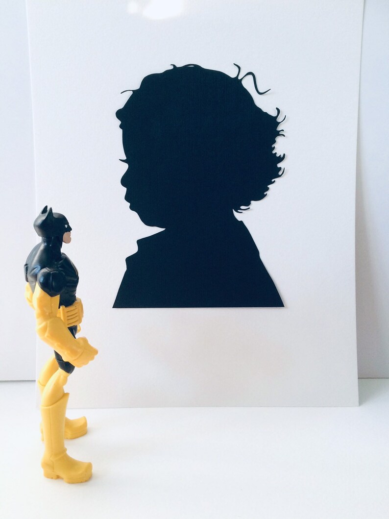 Personalized Custom Hand Cut Child Silhouette Portrait Silhouettes by Elle Heirloom Silhouette Art Family Portrait from Photo Fine Wall Art image 10