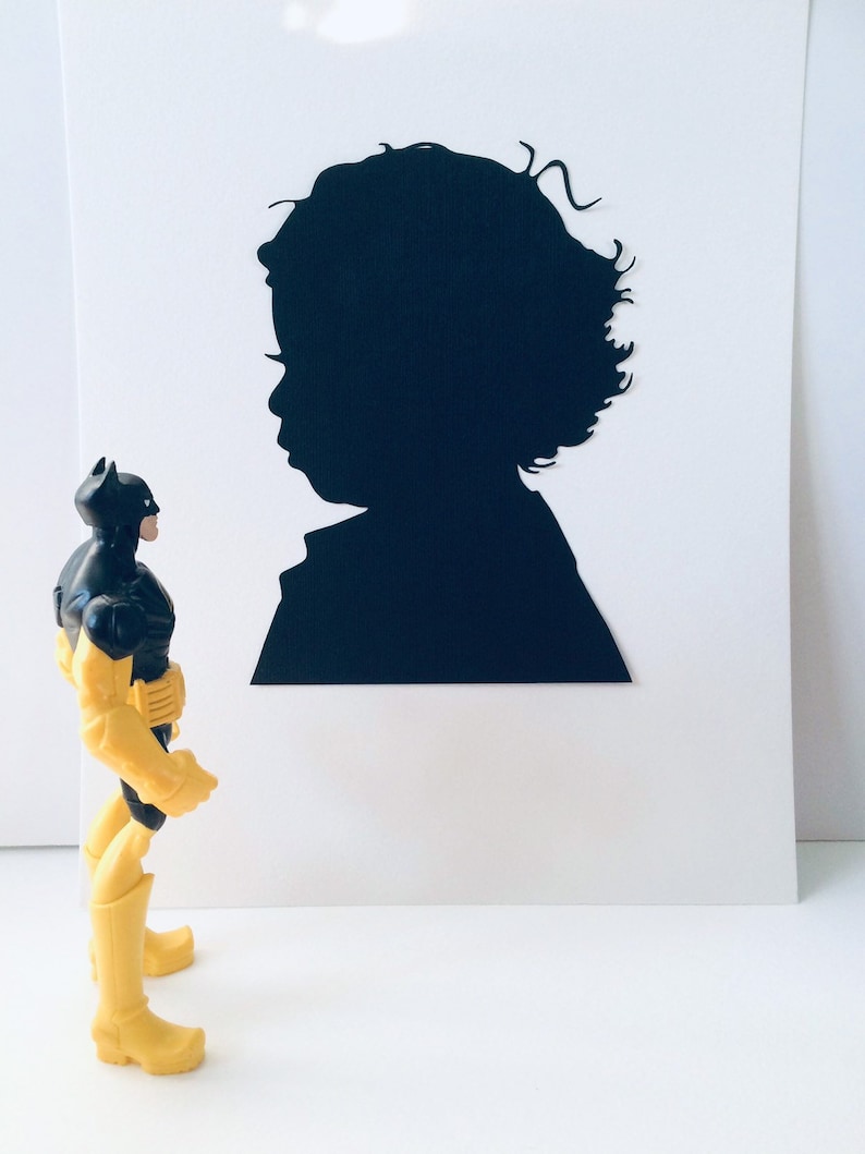 Hand Cut Custom Profile Silhouette Portrait Art Silhouette HandCut Cameo Family Portrait from Photo Kids Portrait Heirloom Silhouette Art image 3