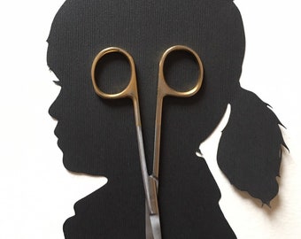 Custom Hand-Cut Silhouette Portrait: Heirloom Silhouette Art