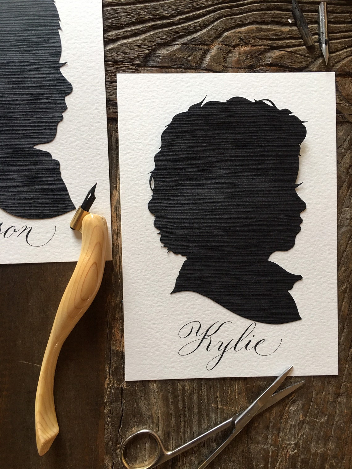 Custom Hand Cut Silhouette Portrait Unique Gift Ideas W/ Etsy