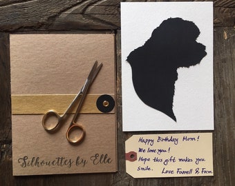 Silhouette Portrait Pet Custom Hand Cut Pet Silhouette Portrait Pet Portrait Pet Loss Gift Dog Cat Silhouette from Photo Heirloom Fine Art