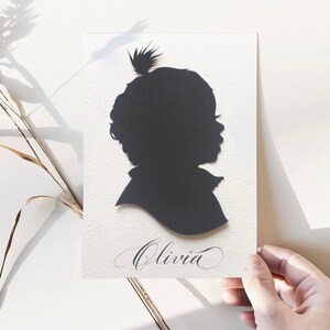 Custom Silhouette Picture Hand Cut Portrait Child Silhouette Portrait Portrait Paper Cutout Silhouette Art Heirloom Silhouettes by Elle