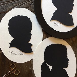 Oval Framed Custom Silhouette Art Hand Cut Custom Silhouette Cut Oval silhouette Frame Custom Silhouette Portrait Heirloom Silhouette Art image 8