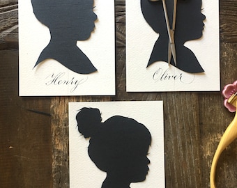 Custom Silhouettes Cameo Vintage Silhouette Art Personalized Silhouette Portraits Heirloom Keepsake Silhouette Art Silhouette Picture