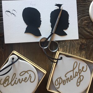 Custom Hand Cut Keepsake Ornament with Hand Cutout Custom Silhouette Art Personalized Ornament, Custom Silhouette image 3