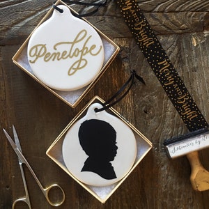 Custom Hand Cut Keepsake Ornament with Custom Hand Cutout Custom Silhouette