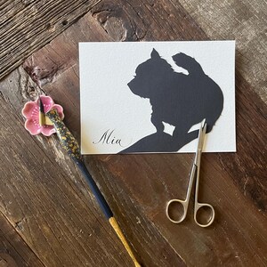 Hand Cut Pet Silhouette Portrait: Archival Fine Art Keepsake