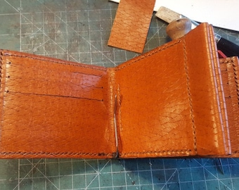 Leather wallet - dollar holder - Men's wallet - Women's wallet - Card and coin holder - Entirely handmade wallet.