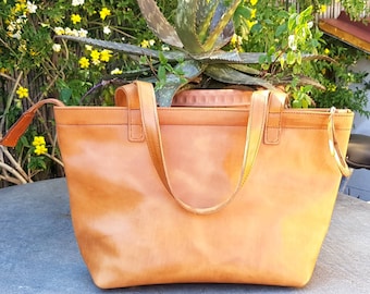 Leather Shopper bag - Shopper bag - - women's bag - Italian leather - entirely handmade.