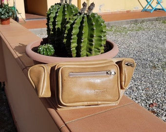 Pochette en cuir pour homme - sac taille en cuir - Porte-bébé femme - Cuir italien - entièrement fait à la main