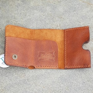 Leather wallet Card holder Men's wallet Women's wallet Minimal wallet entirely handmade. image 4