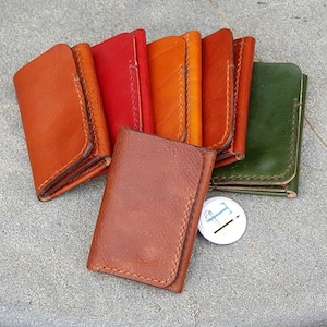 Leather wallet Card holder Men's wallet Women's wallet Minimal wallet entirely handmade. image 1