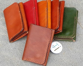 Leather wallet - Card holder - Men's wallet - Women's wallet - Minimal wallet - entirely handmade.