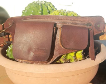 Leather Marsupio - Belt leather bag - men's bag - women's bag - Italian leather - handmade.
