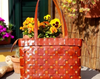 Leather Shopper bag - Shopper bag - - women's bag - Italian leather - entirely handmade.
