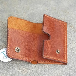 Leather wallet Card holder Men's wallet Women's wallet Minimal wallet entirely handmade. image 3