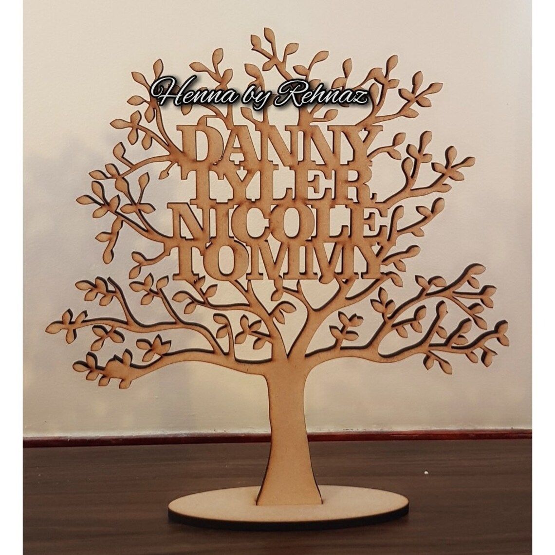 Personalised Family Tree Standwooden Family Treefamily Name Etsy
