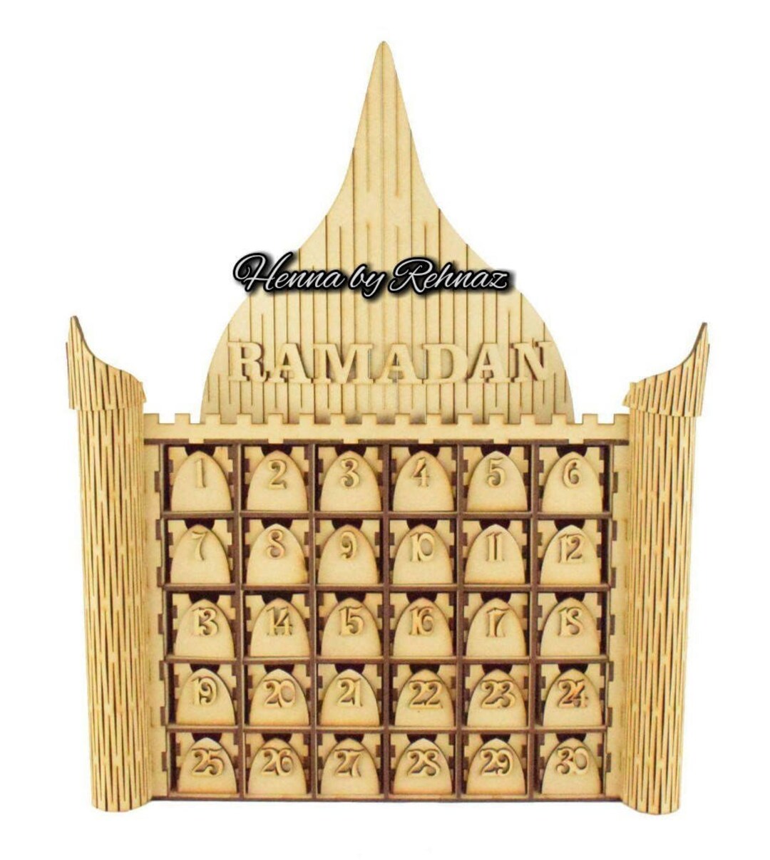 Ramadan Mosque Advent Calendar Wooden Ramadhan Decoreid - Etsy