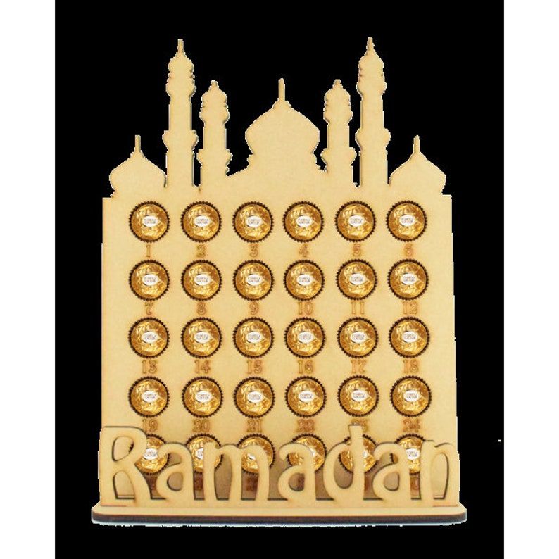 Ramadan Mosque Advent Calendar Wooden Ramadhan Decoreid Etsy