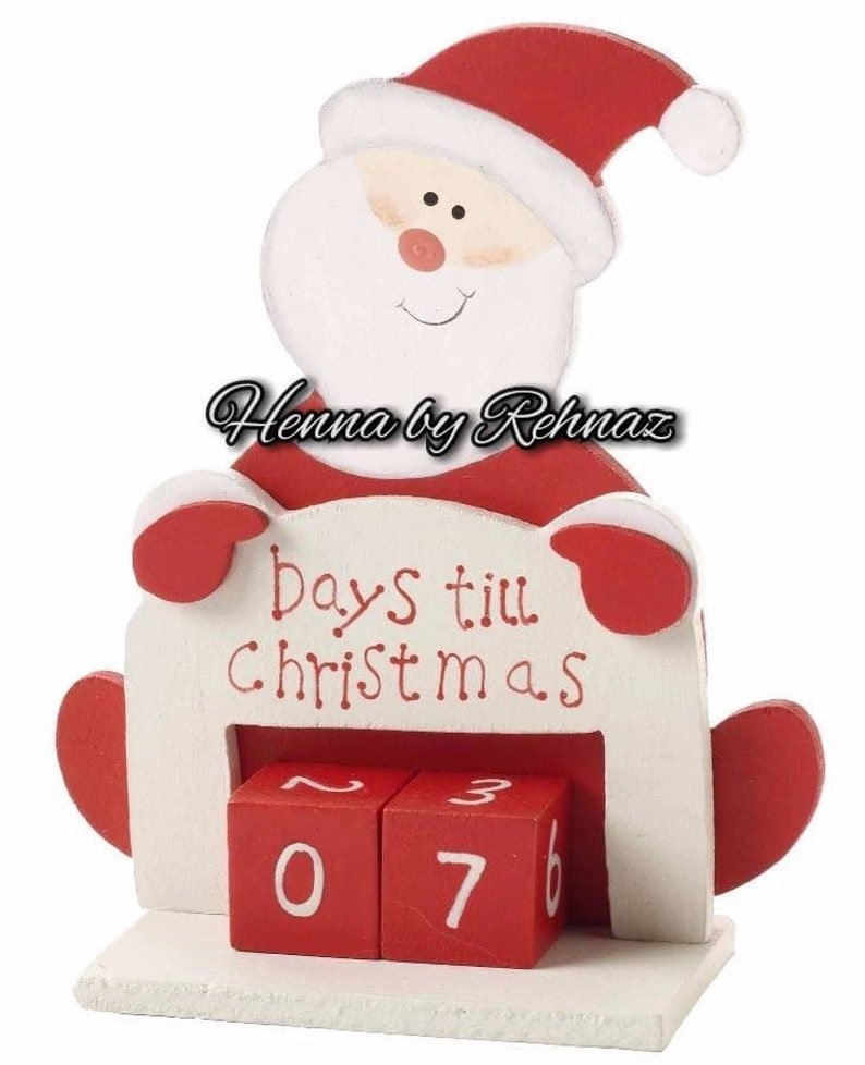 Days until christmas santa countdown Number Blocksadvent Etsy
