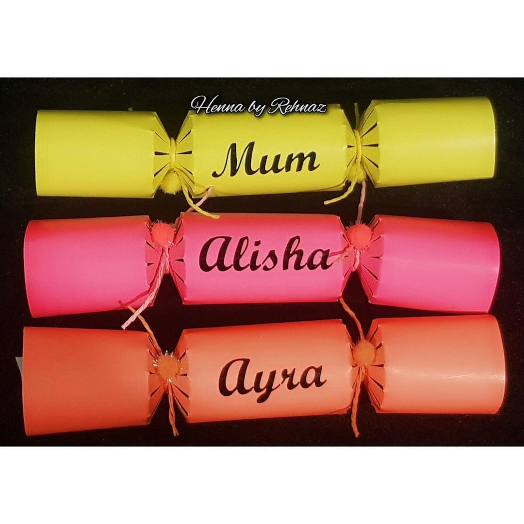 6 X Cracker Name Stickerpersonalised Crackersname Etsy