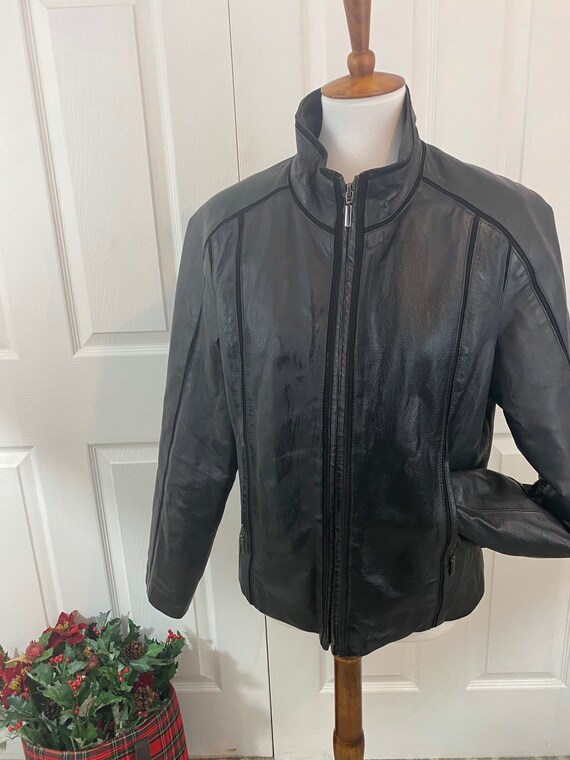 black 80s leather jacket - Gem