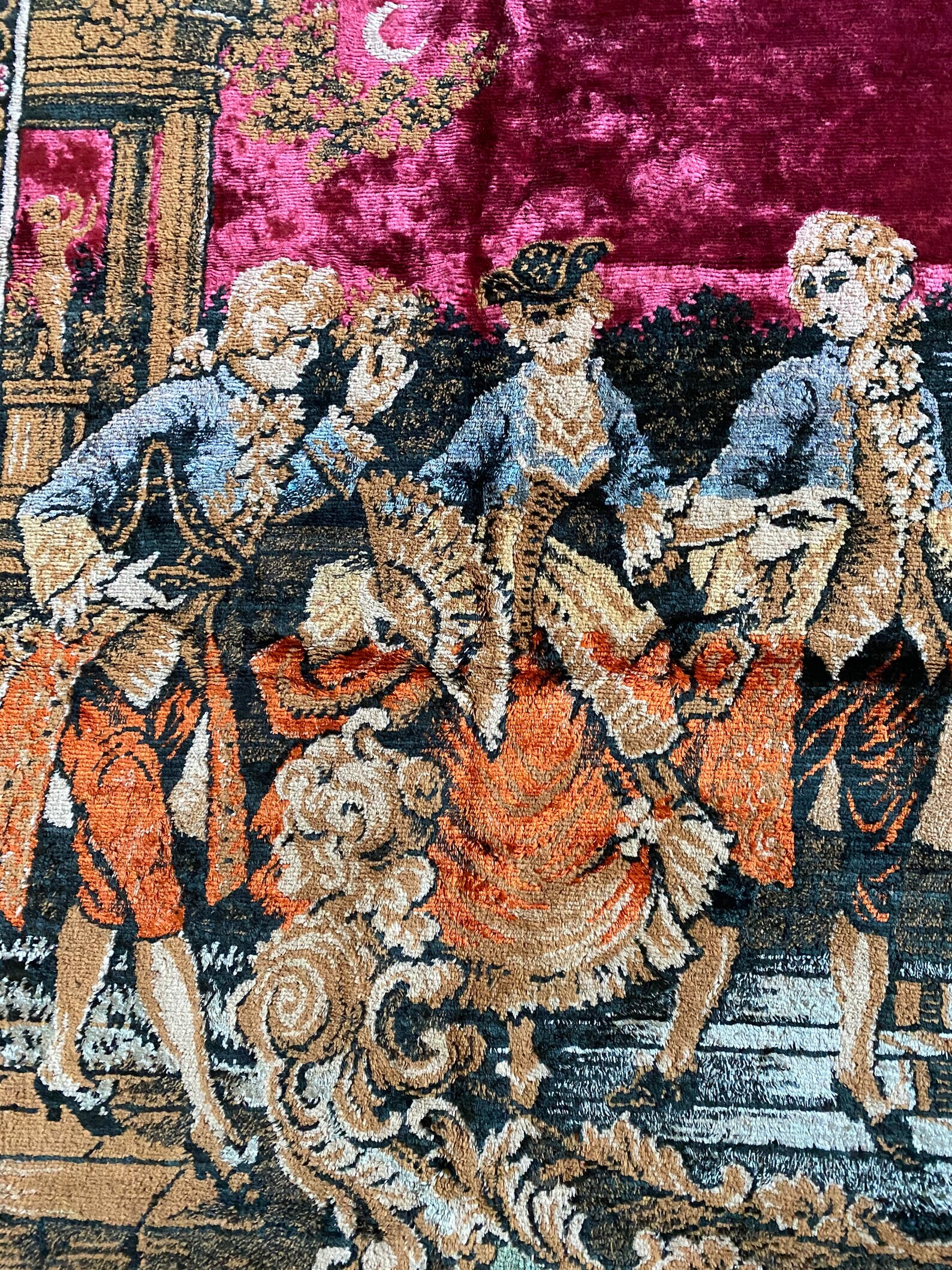 70s vintage colonial tapestry rug Etsy