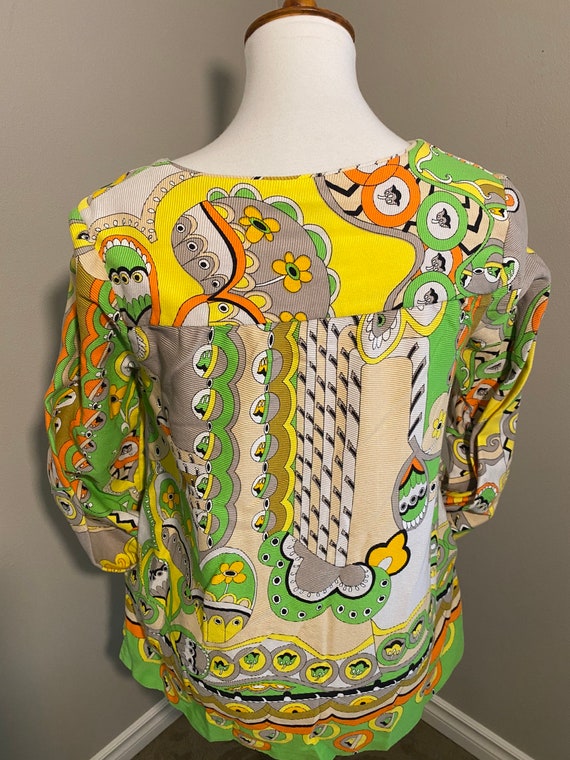 Vintage 60s-70s psychedelic blouse. Size S/M - image 2