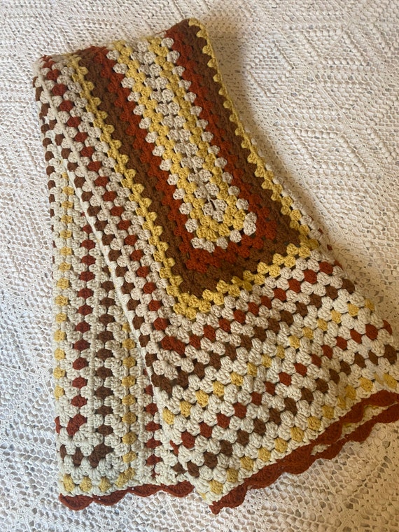 Vintage Handmade Crochet Afghan Size 33x56 Etsy