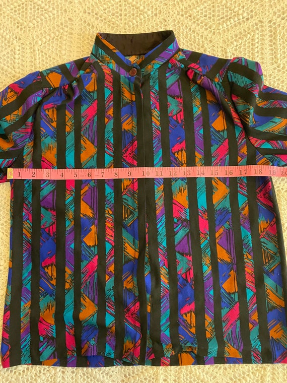 Vintage 80s Polyester Blouse - image 8