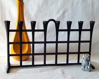 Vintage Rare Dansk Candle Holder, Iron, Jens H Quistgaard, Danish Modern, Eight Taper Candle Stand