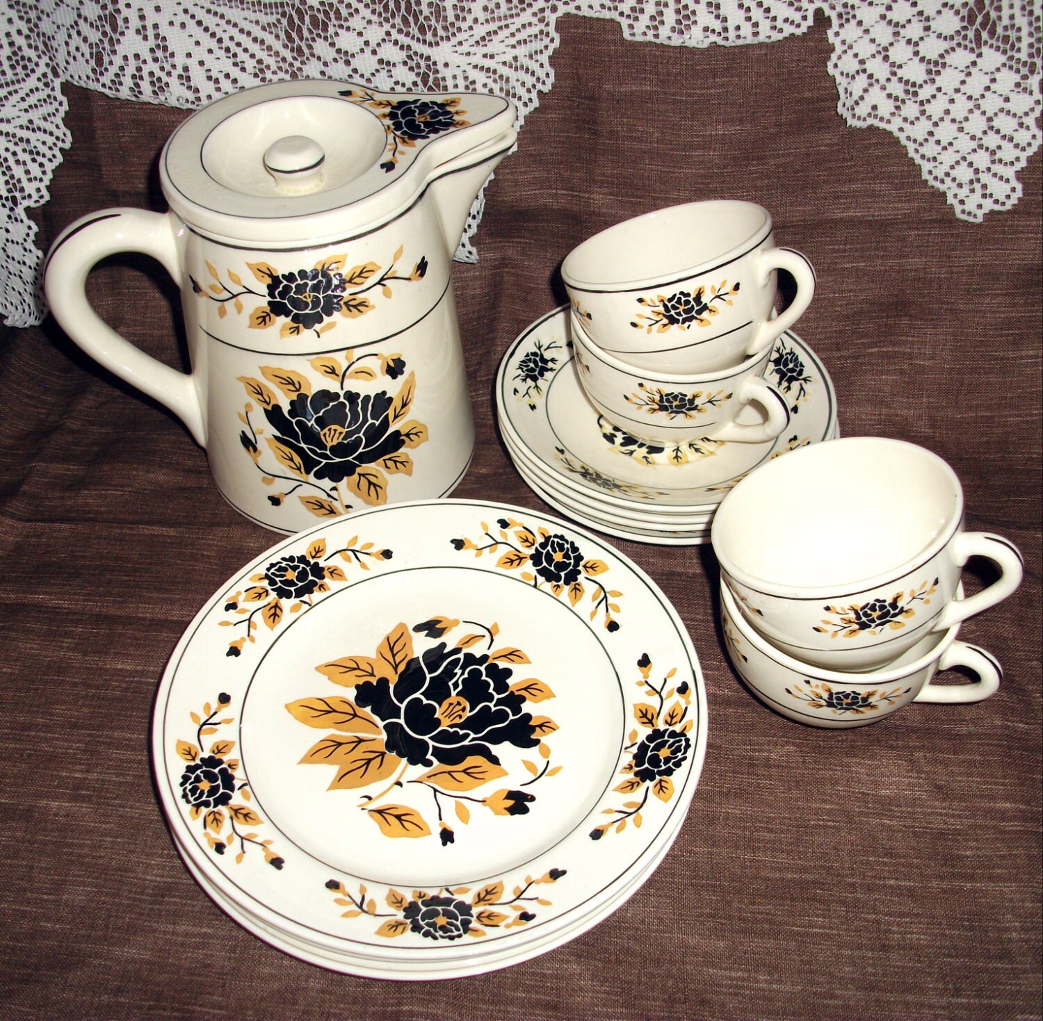 Vintage Hand Painted Dinnerware Set Persian Ware Made in Etsy