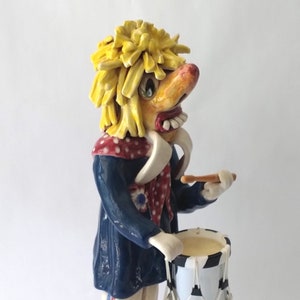 Handmade Basler Fasnacht Waggis Character Sculpture Figurine Basel Carnival Collectible Clay Waggis Figurine, Fasnacht figure image 5
