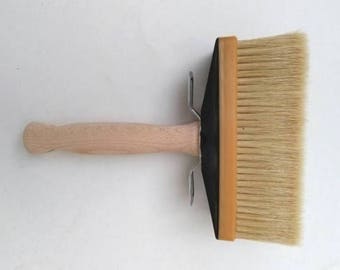 6" x 2"Italian Pure Bristle Large Block Brush 60 x 150 mm Wooden Handle. Paint Brush, Glaze Brush, Hog Hair Block Brush, Faux Brush