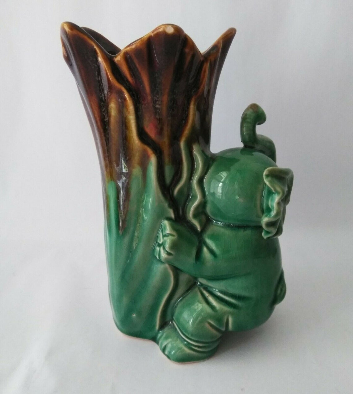 Vintage Ceramic Elephant Vase Mid Century Art Pottery Ceramic Etsy