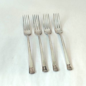 1923 Holmes and Edwards Century Set of 4 Dinner Forks Super Plate Century Silver Plate Dinner Fork Set