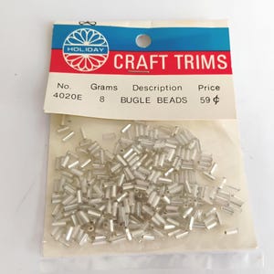 NOS Silver Lined Glass Bugle Beads 5mm - Vintage Jewelry Craft Trims