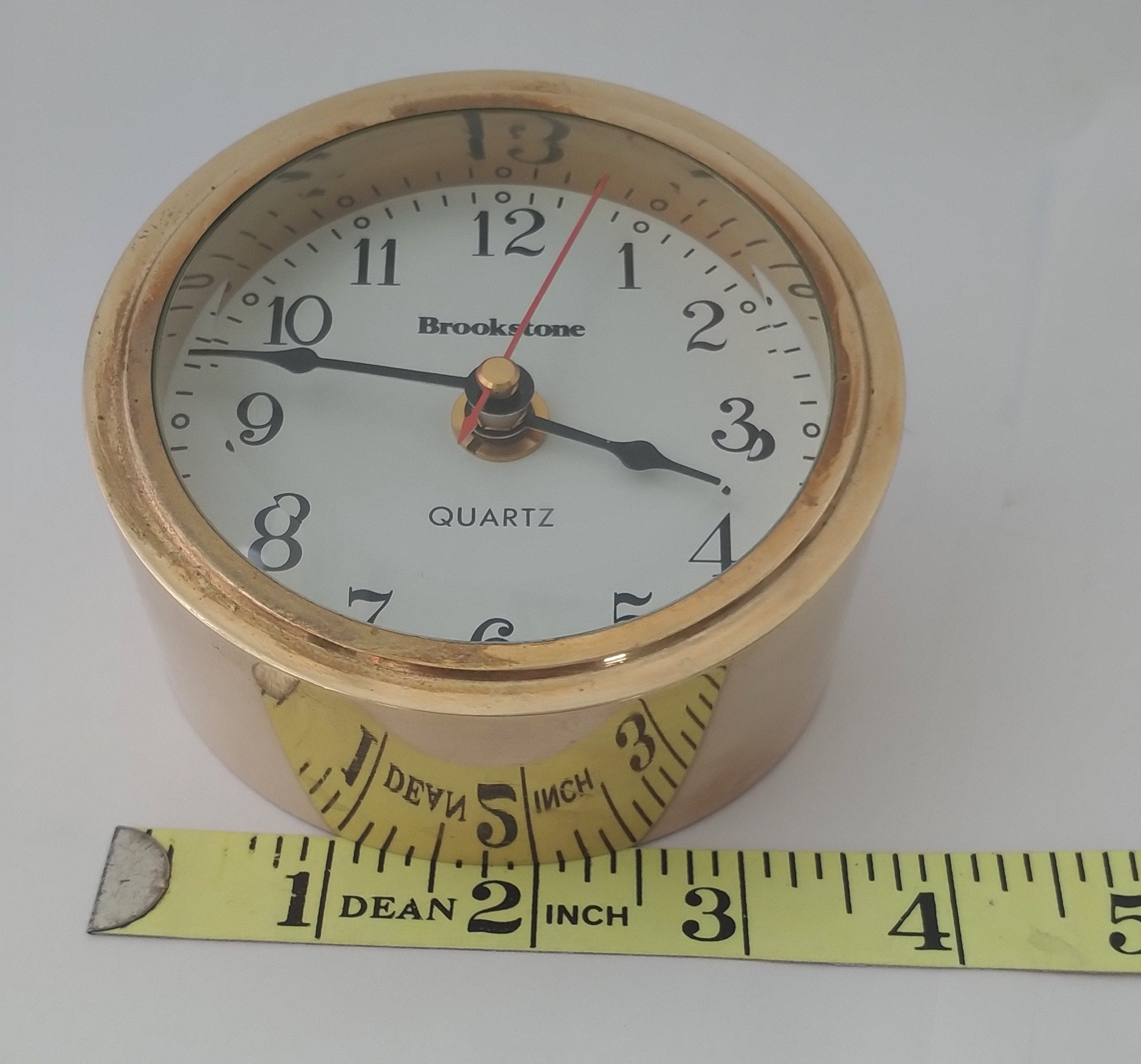Vintage Solid Brass Desk Clock Made by Brookstone Vintage Etsy