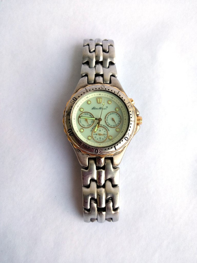 Eddie Bauer Watch Stainless Steel Chronograph Watch Light Up Glow Watch Day Date Men s Designer Watch Designer Wristwatches