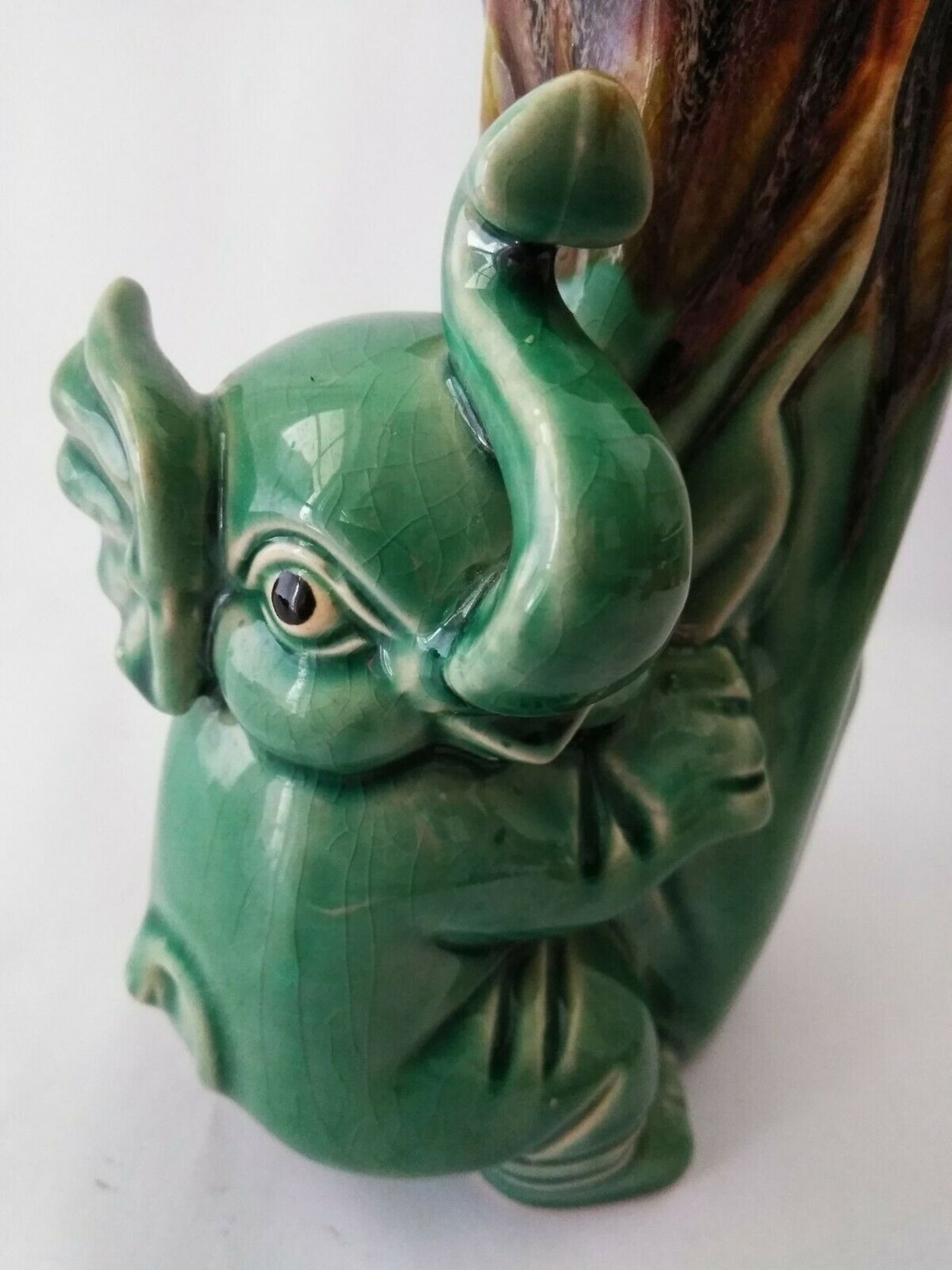 Vintage Ceramic Elephant Vase Mid Century Art Pottery Ceramic Etsy