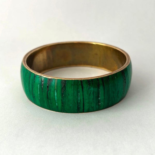 Green  Bovine Bone Bangle Bracelet, Brass and Bone Bangles, Bohemian Bangle, Green Bangles, Handcrafted Vintage Jewelry