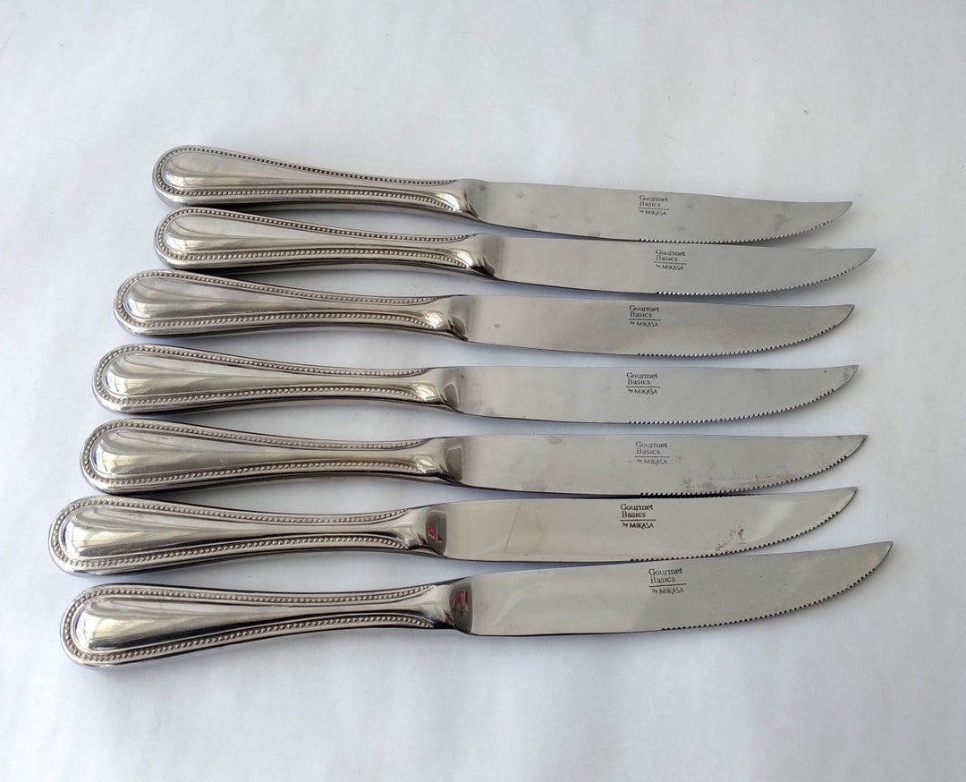 7 Gourmet Basic by Mikasa Steak Knives Halston Pattern Mikasa Etsy