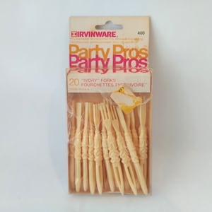 Vintage Irvinware Seafood Cocktail Forks - Set of 20 NOS Plastic Forks