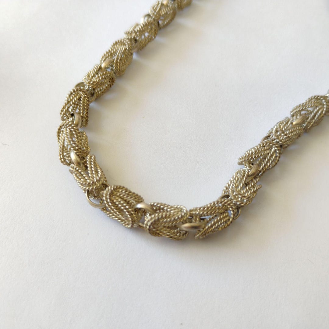 Silver Woven Rope Byzantine Style Chain Link Necklace Hook Clasp - Etsy