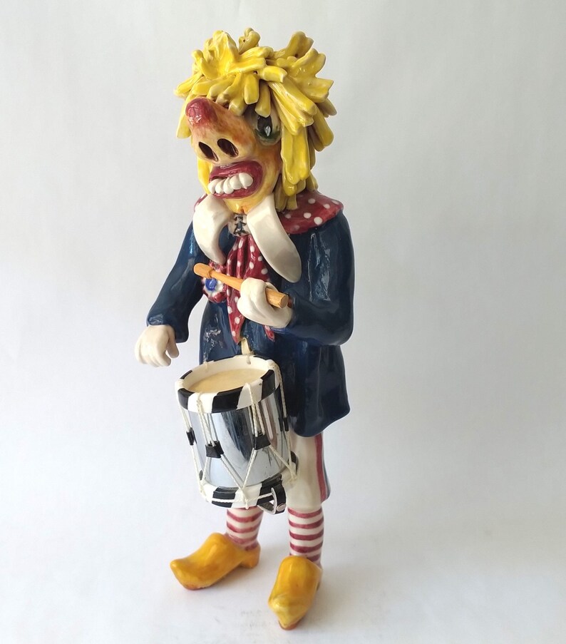 Handmade Basler Fasnacht Waggis Character Sculpture Figurine Basel Carnival Collectible Clay Waggis Figurine, Fasnacht figure image 3