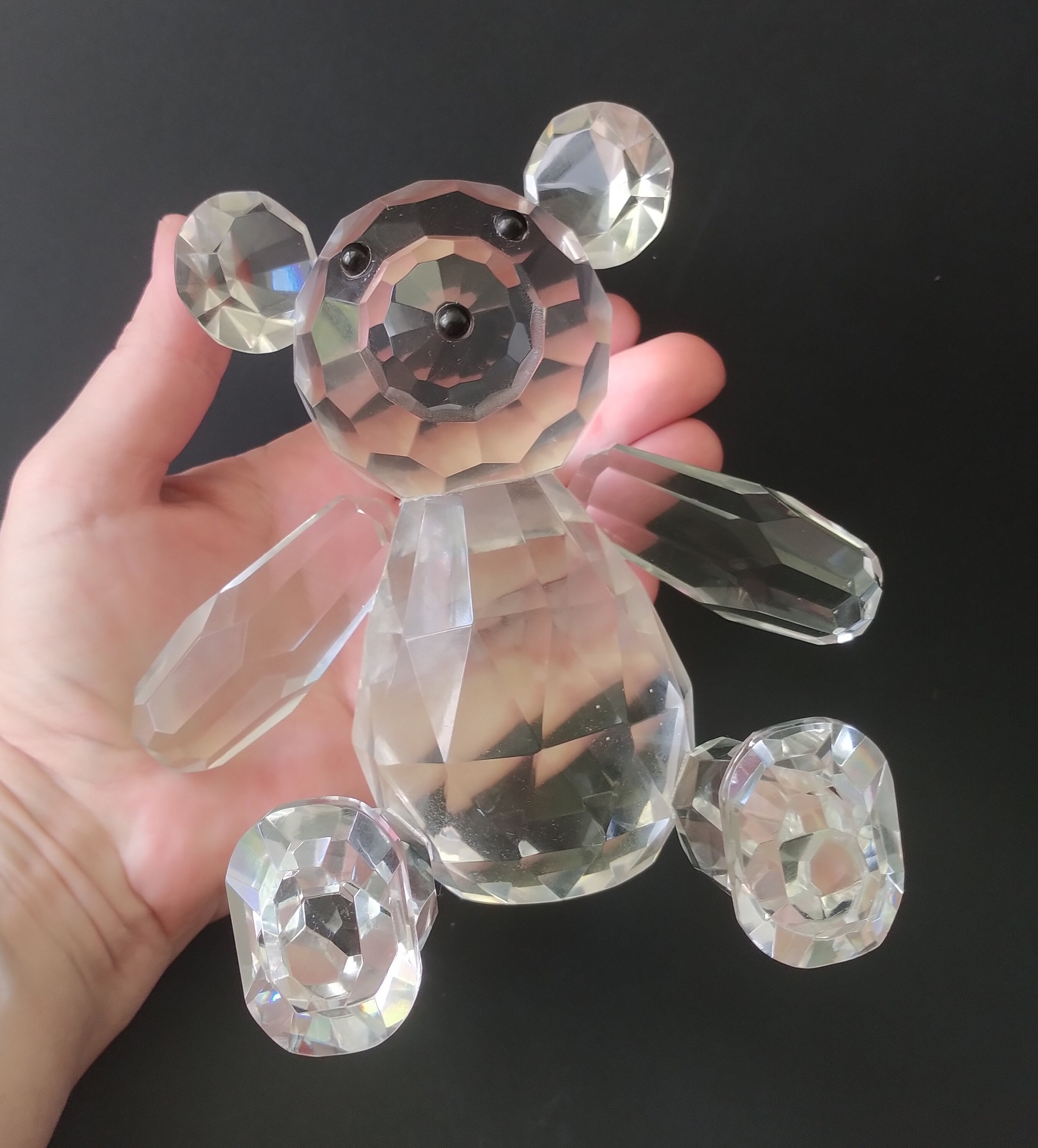 Large Crystal Teddy Bear Figurine 5.5 Tall Crystal Bear Etsy