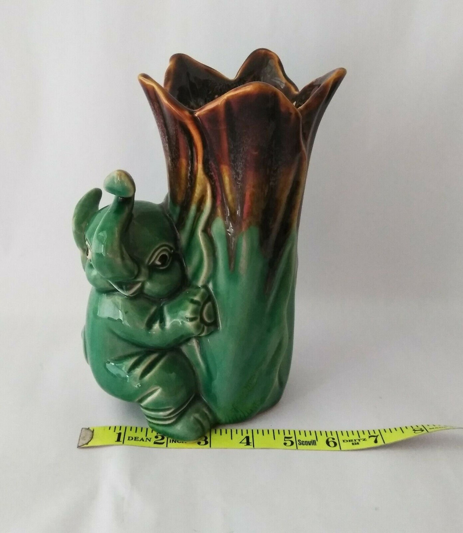 Vintage Ceramic Elephant Vase Mid Century Art Pottery Ceramic Etsy