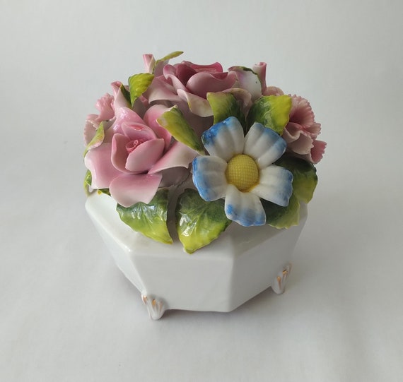 Porcelain Flower Music Box Fine Porcelain Flower Bouquet | Etsy