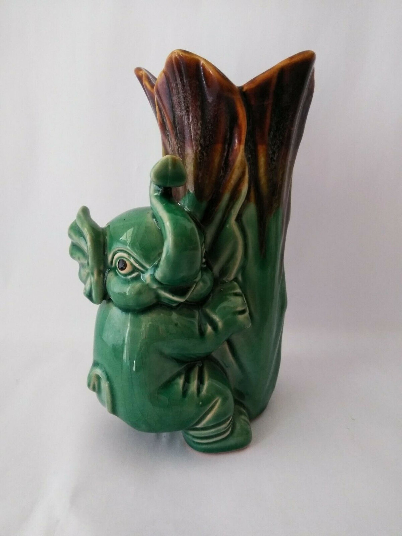 Vintage Ceramic Elephant Vase Mid Century Art Pottery Ceramic Etsy